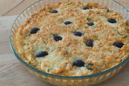 QUICHE DE FRANGO E ALHO FRANCÊS SEM BASE